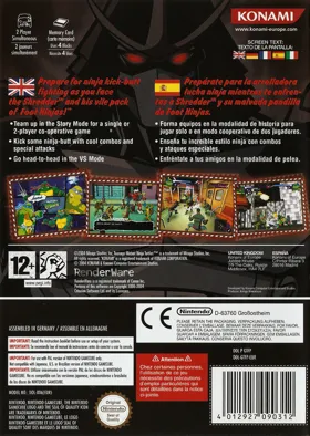 Teenage Mutant Ninja Turtles box cover back